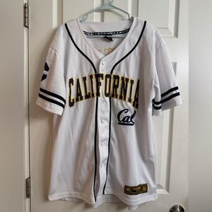 California Cal Berkeley White Mesh Baseball Jersey